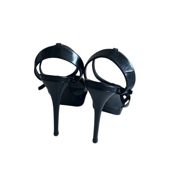 RALPH LAUREN Collection Purple Label Black Patent Leather Platform Heels Size 38 - Picture 5 of 9